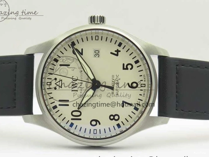 MIROTIME 0801 Efficient Mark XVIII Le Petit Prince IW327001 SS MKS 1:1 Best Edition White Dial On Leather Strap MIYOTA9015 V 7220
